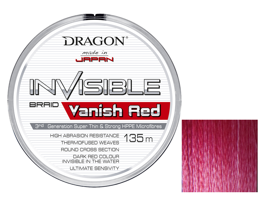 Dragon Invisible Vanish Red 135m 0,06mm - 0,25mm Dragon Invisible Vanish Red 135m 0,06mm - 0,25mm