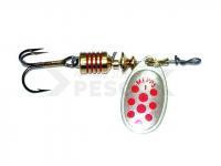 Cucharilla giratoria Mepps Aglia Decorees Silver/Red dots - no. 3