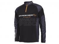 Shirt Long Sleeve Savage Gear Tournament Shirt 1/2 Zip Black Ink - M