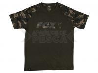 Fox Camo Khaki Chest Print T-Shirt - M