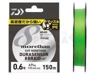 Trenzado Daiwa UVF Morethan Dura Sensor X8 + Si2 Lime Green 150m #0.6