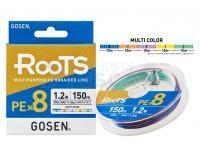 Trenzado Gosen RooTS PE X8 Multipurpose Braided Line Multicolor 150m #1.5