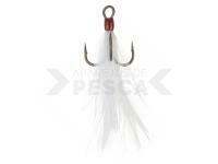 Anzuelos triples BKK Feathered Spear 21 SS White #6