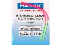 Hanak Braided Loop Connector - Standard Fluo Pink/Yellow 9kg