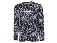 Savage Gear Night UV Long Sleeve T-Shirt Black Waterprint - L