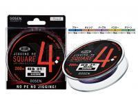 Trenzado Gosen Jigging PE Square 4 Braid Multicolor 200m #1.5