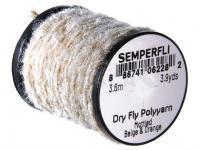 Semperfli Dry Fly Polyyarn 3.6m 3.9yds - Mottled Beige & Orange
