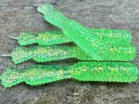 Señuelos blandos Great Fish GF2 Leech 60mm 1.8g - no scent - glitter light green