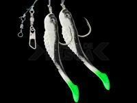 Dega Soft Bait Fish-Rig 2 arms - White/Green