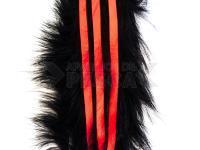 Hareline Bling Rabbit Strips - Black with Fl Fire Red Accent