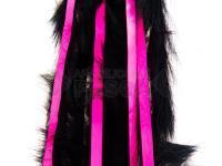 Hareline Bling Rabbit Strips - Black with Fl Pink Accent