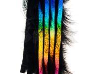 Hareline Bling Rabbit Strips - Black with Holo Rainbow Accent
