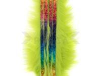 Hareline Bling Rabbit Strips - Chartreuse with Holo Rainbow Accent