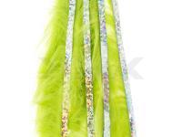 Hareline Bling Rabbit Strips - Chartreuse with Holo Silver Accent