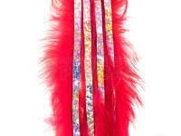 Hareline Bling Rabbit Strips - Sockeye Red with Holo Silver Accent