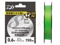 Trenzado Daiwa UVF Morethan Dura Sensor X8 + Si2 Lime Green 150m #0.8