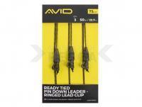 Avid Carp Ready Tied Pin Down Leader- Ringed Lead Clip 75cm 50lb 22.7kg 3pcs