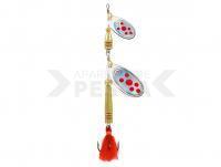 Cucharilla giratoria Jenzi Phantom-F Tandem 10g - Silver Red Dots