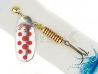 Cucharilla giratoria Mepps Comet Decorees #5 11g - Silver/Red Dots