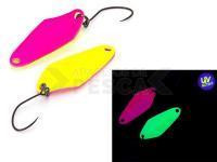 Cucharilla ondulante para trucha Nories Masukuroto Rooney 1.8g - #002 (Fluo-Yellow / Pink)