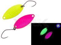 Cucharilla ondulante para trucha Nories Masukuroto Tulle 1.4g 24mm - #002 (Fluo- Yellow / Pink)