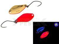 Cucharilla ondulante para trucha Nories Masukuroto Weeper 0.9g 20mm - #001 (Fluo-Red / Gold)