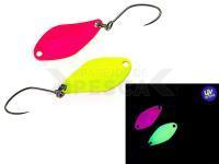 Cucharilla ondulante para trucha Nories Masukuroto Weeper 0.9g 20mm - #002 (Fluo-Yellow / Pink)