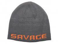 Savage Gear Logo Beanie One Size - Rock Grey / Orange
