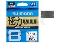 Trenzado Shimano Kairiki 8 Steel Grey 150m 12kg 0.19mm
