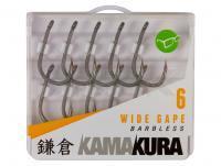 Anzuelos de carpa Korda Kamakura Wide Gape Barbless #4