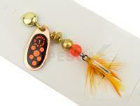 Cucharilla giratoria Mepps Black Fury Mouche #0 - Copper/Red Dots
