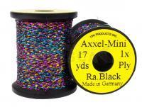 Uni Axxel-Mini Flash Tinsel Flash 1 Strand 17 yds - Rainbow Black