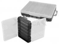 Caja Meiho Reversible Reversible Two Sided Plastic Lure Case - Clear / Black Translucent