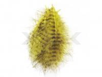 Feather Grizzly Marabou - Yellow u black grizzled