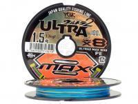 Trenzado YGK X-Braid Ultra2 Max WX8 100m #0.8 | 6.8kgf | Multicolor