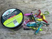 Señuelos blandos Great Fish GF1 Twister Mix 49mm - no scent - multicolor II