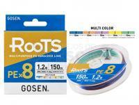 Trenzado Gosen RooTS PE X8 Multipurpose Braided Line Multicolor 150m #1.2