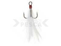 Anzuelos triples BKK Feathered Spear 21 SS White #1