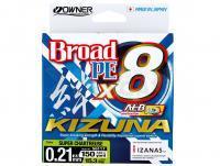 Trenzado Owner Broad PE Kizuna Fluo X8 Super Chartreuse 150yds | 135m 0.17mm