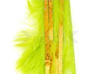 Hareline Bling Rabbit Strips - Chartreuse with Holo Gold Accent