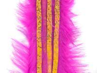 Hareline Bling Rabbit Strips - Hot Pink with Holo Gold Accent