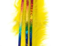 Hareline Bling Rabbit Strips - Yellow with Holo Rainbow Accent