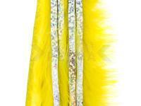 Hareline Bling Rabbit Strips - Yellow with Holo Silver Accent
