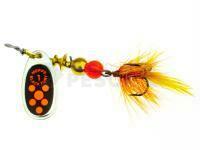 Cucharilla giratoria Mepps Black Fury Mouche #0 - Silver/Red Dots